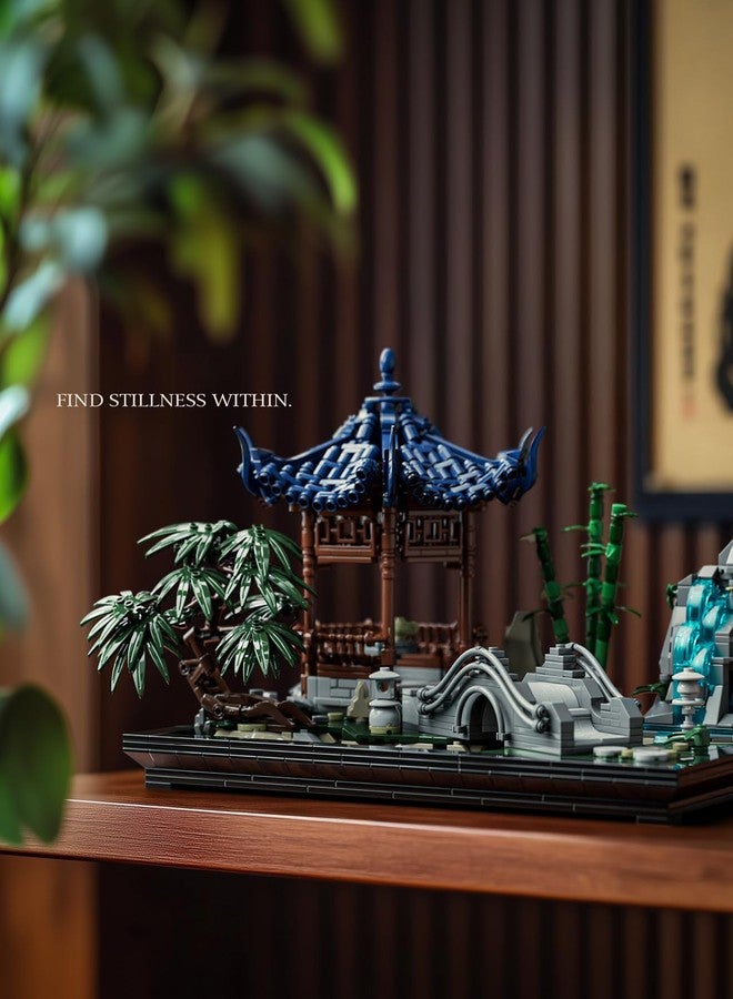 Nifeliz Chinese Garden Building Set, Aesthetic Display Model for Home or Office Décor, Ideal Gift for Gardening and Mindfulness Enthusiasts (1877 PCS, NF10311) - Image 2